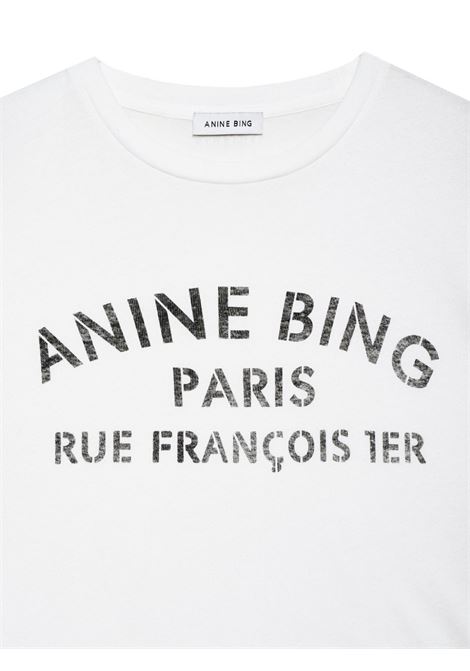 t-shirt cohen paris stencil donna ivory ANINE BING | A-08-11518IVY1